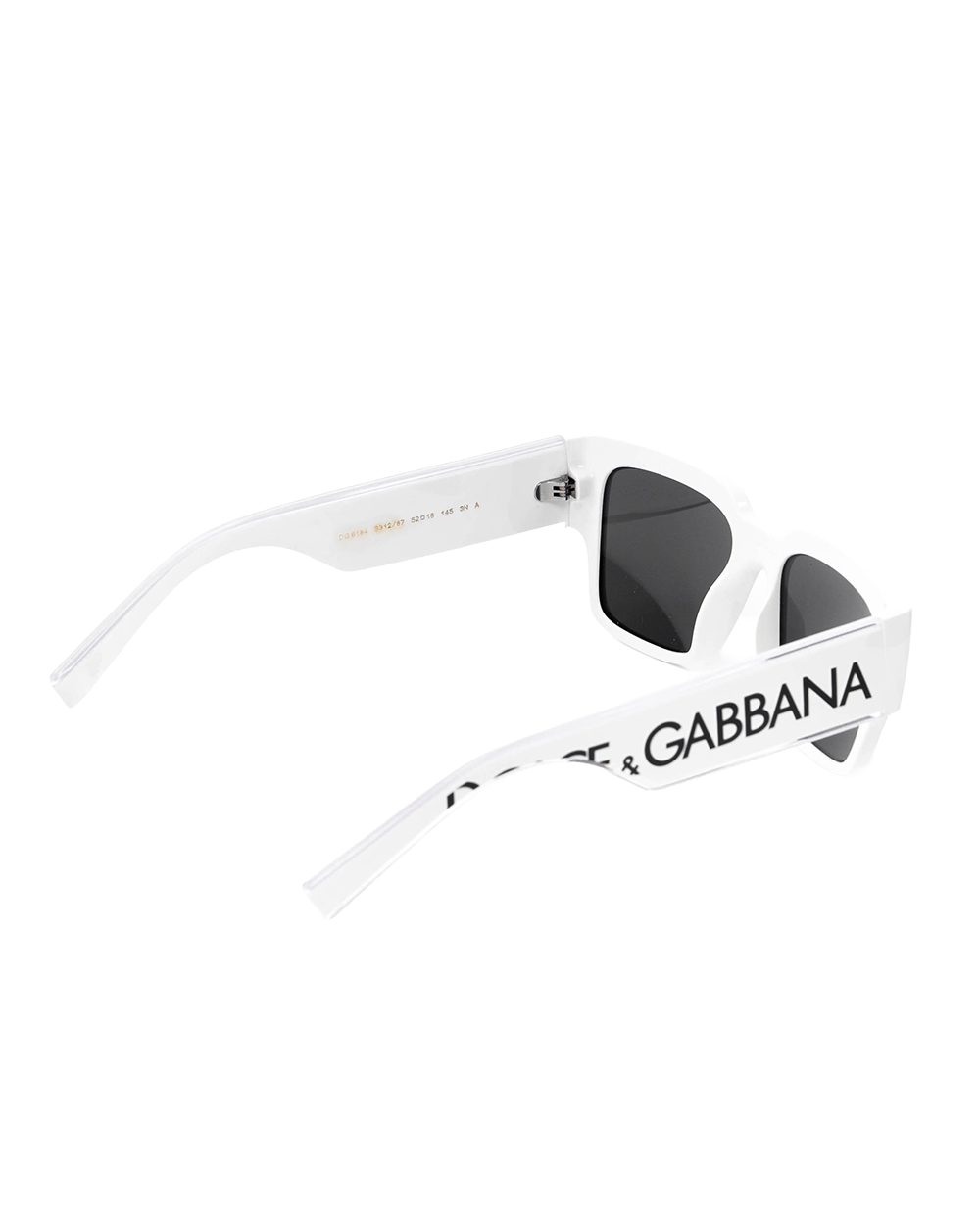DOLCE&GABBANA DG6184 SUNGLASS WHITE BLACK 3312 87 52 18 145 3N A 0556