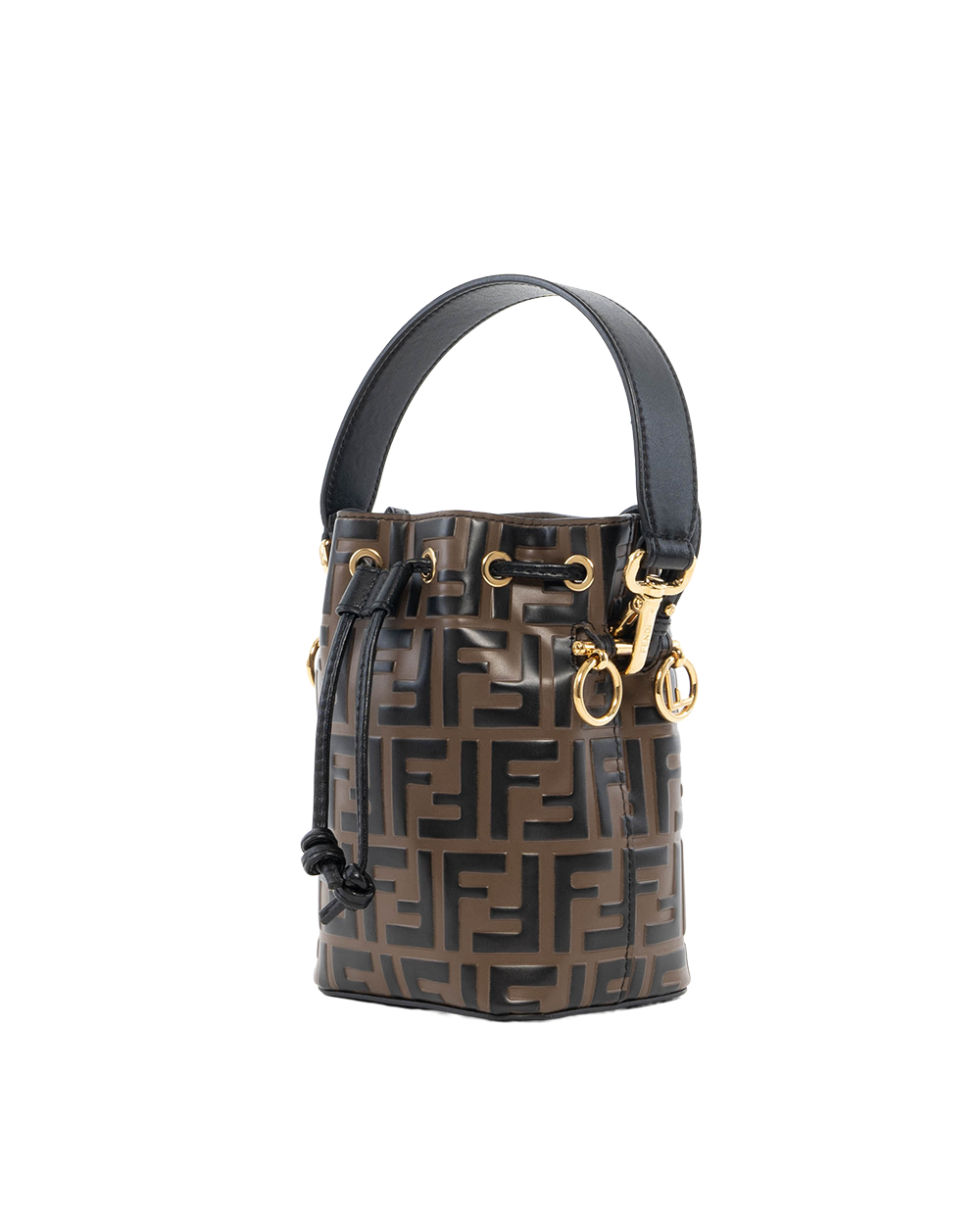 FENDI MON TRESOR BUCKET MINI BROWN BLACK CALF GHW 2062