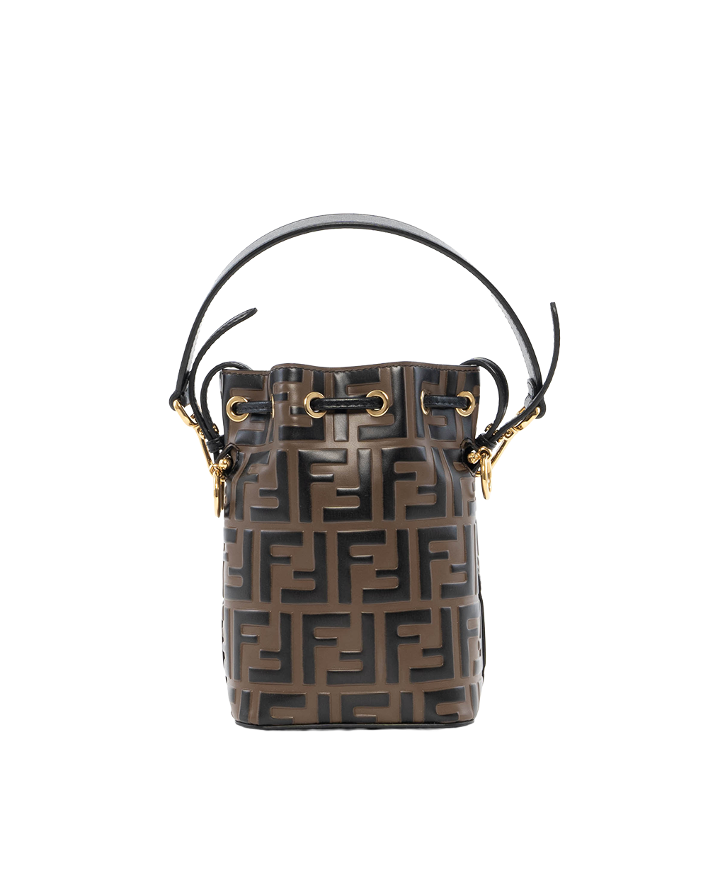 FENDI MON TRESOR BUCKET MINI BROWN BLACK CALF GHW 2064