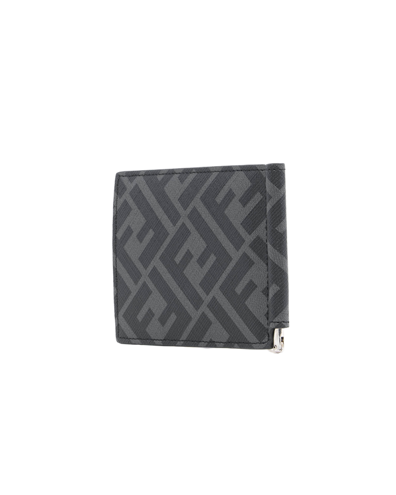 FENDI MONEY CLIP BLACK YELLOW CANVAS SHW 1289
