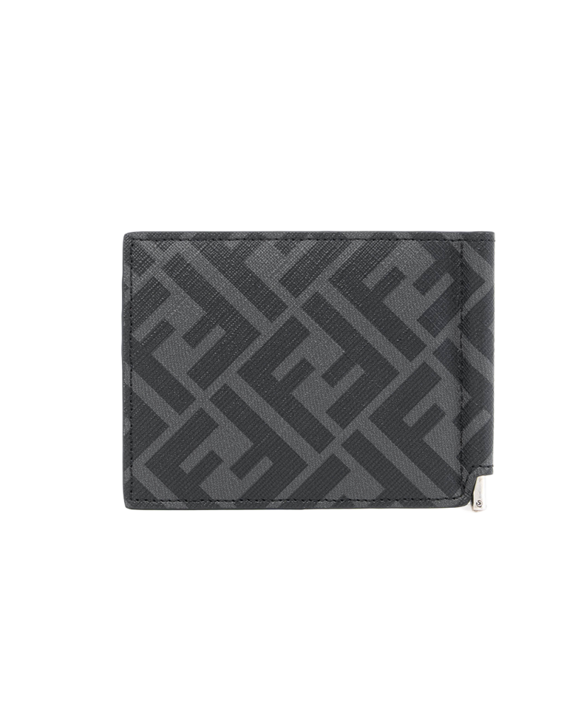 FENDI MONEY CLIP BLACK YELLOW CANVAS SHW 1290