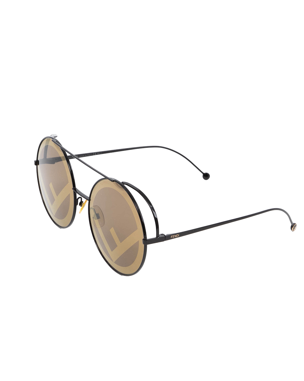 FENDI ROUND FRAME SUNGLASSES BROWN GHW 09QEB 2199
