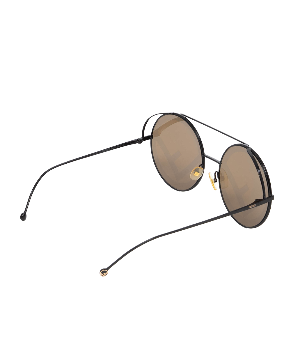 FENDI ROUND FRAME SUNGLASSES BROWN GHW 09QEB 2200