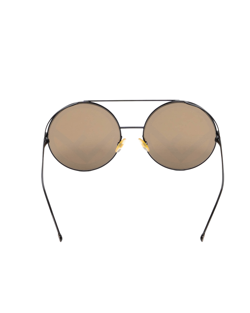 FENDI ROUND FRAME SUNGLASSES BROWN GHW 09QEB 2201