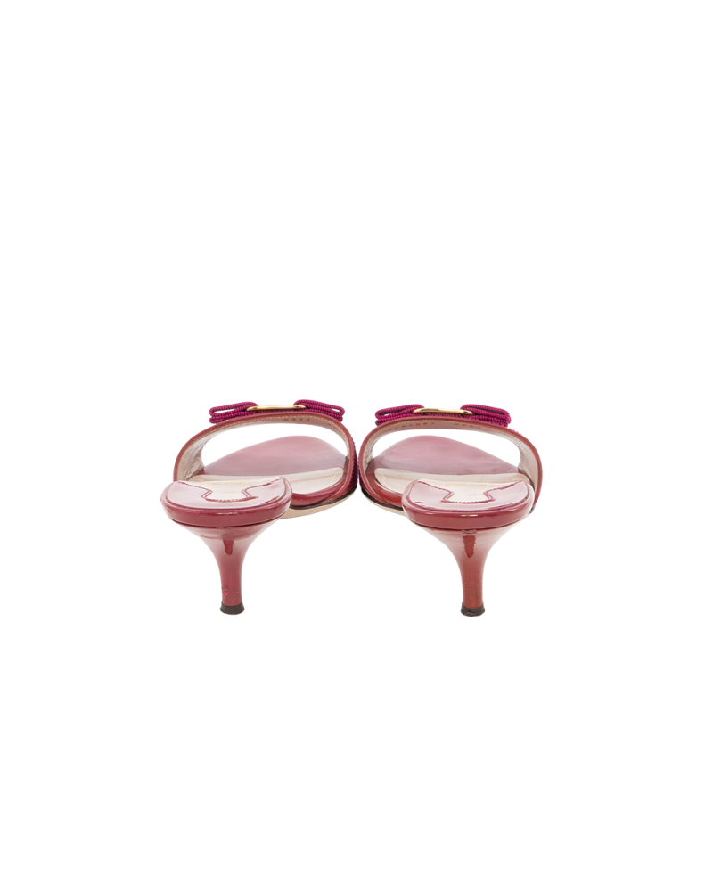 FERRAGAMO SALVATORE 8.5 PINK BOW GHW 4134