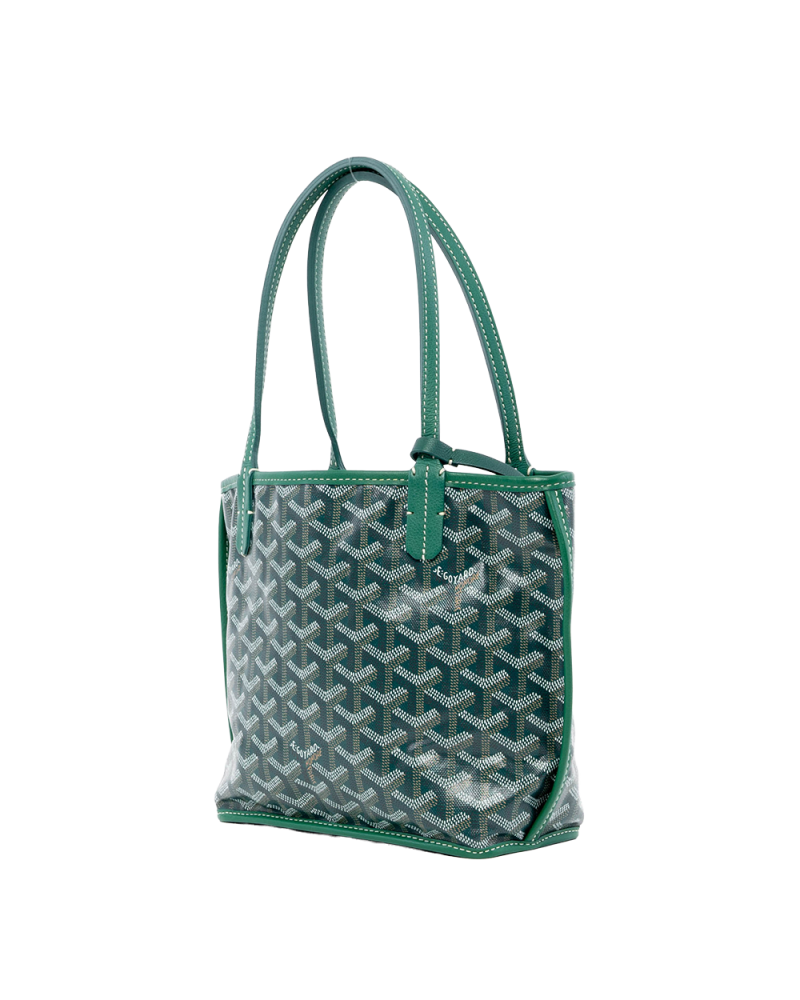GOYARD ANJOU MINI GREEN HEART RED CANVAS SHW 01414
