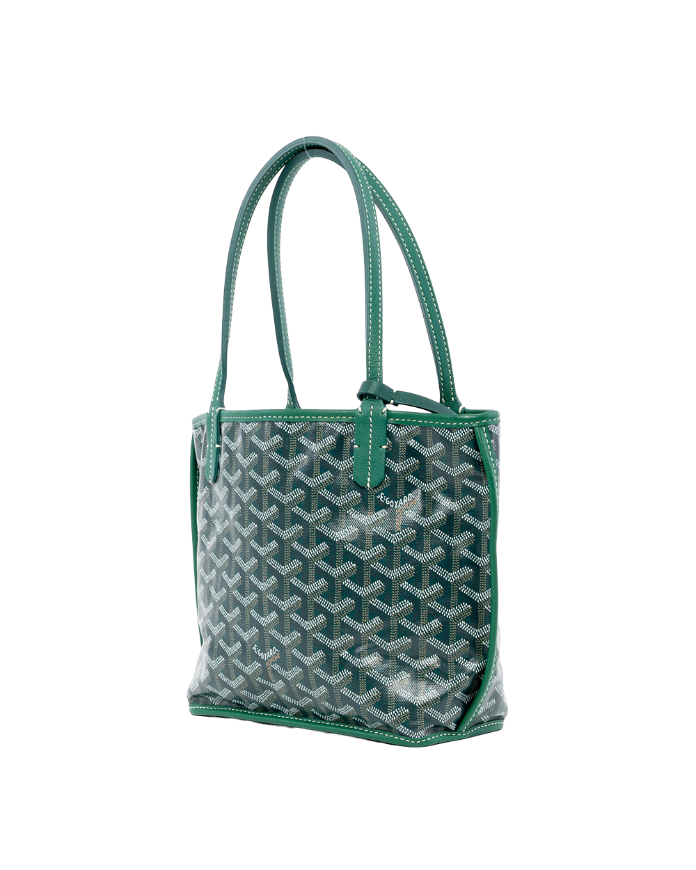 GOYARD ANJOU MINI GREEN HEART RED CANVAS SHW 01414