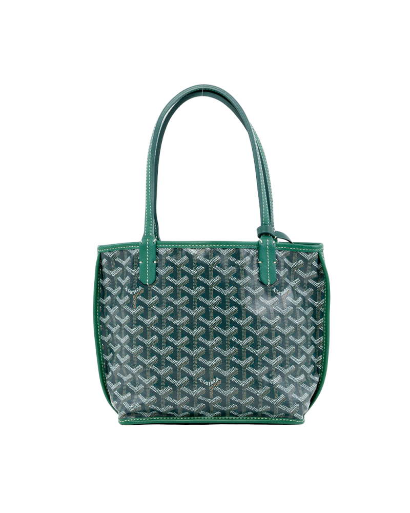 GOYARD ANJOU MINI GREEN HEART RED CANVAS SHW 01415