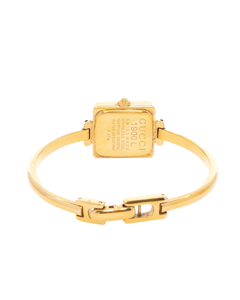 GUCCI 1900L SQUARE WHITE GOLD STAINLESS STEEL GHW 0048285 4150