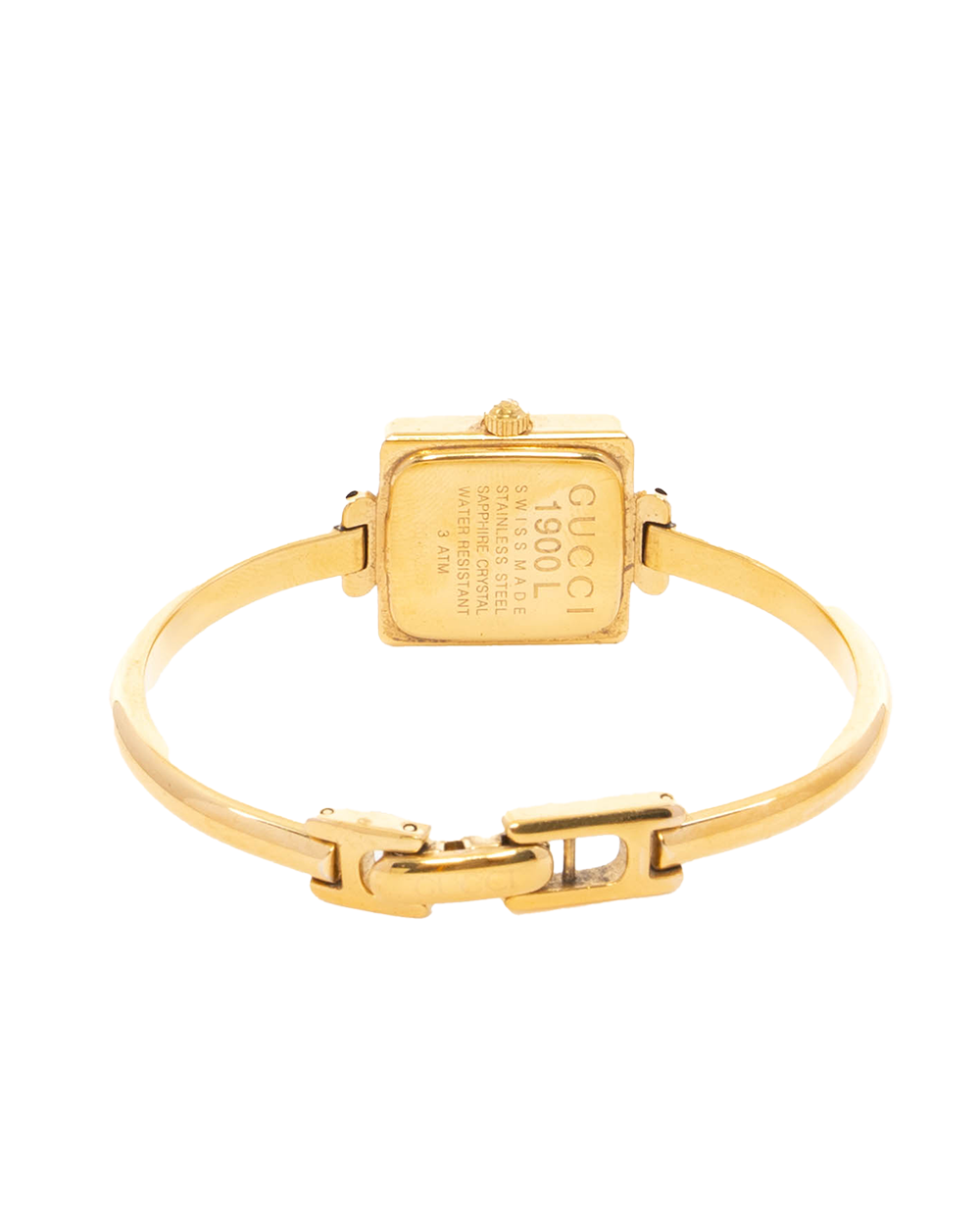 GUCCI 1900L SQUARE WHITE GOLD STAINLESS STEEL GHW 0048285 4150