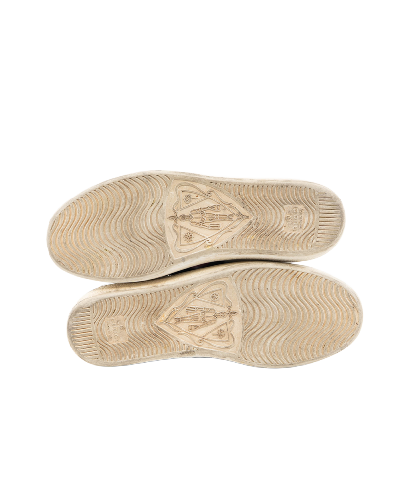 GUCCI ACE STAR SNEAKER 37 WHITE RDE GREEN CALF 454562 5515
