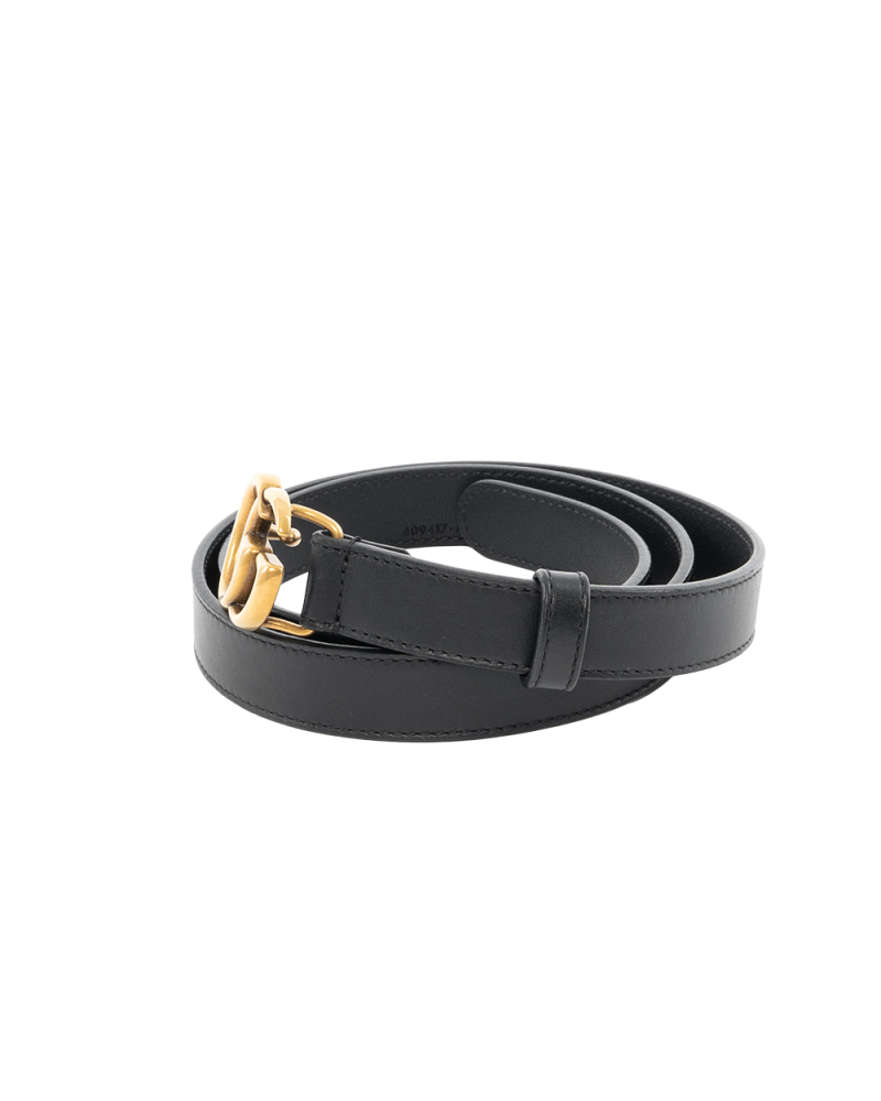 GUCCI BELT 2 CM 75 BLACK CALF GHW 409417 525040 4140