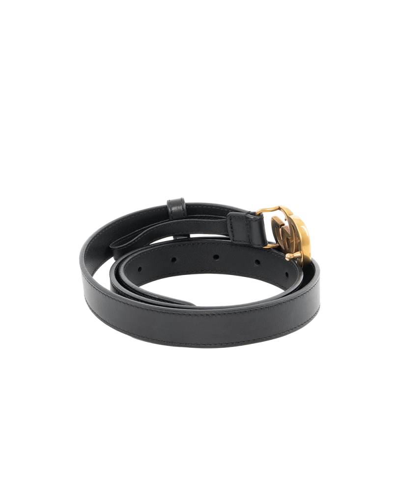 GUCCI BELT 2 CM 75 BLACK CALF GHW 409417 525040 4141