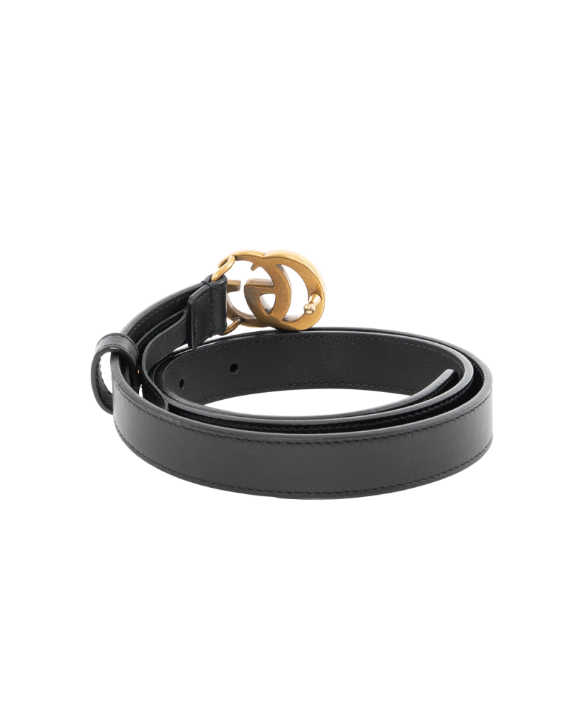 GUCCI BELT 2 CM 75 BLACK CALF GHW 409417 525040 4142