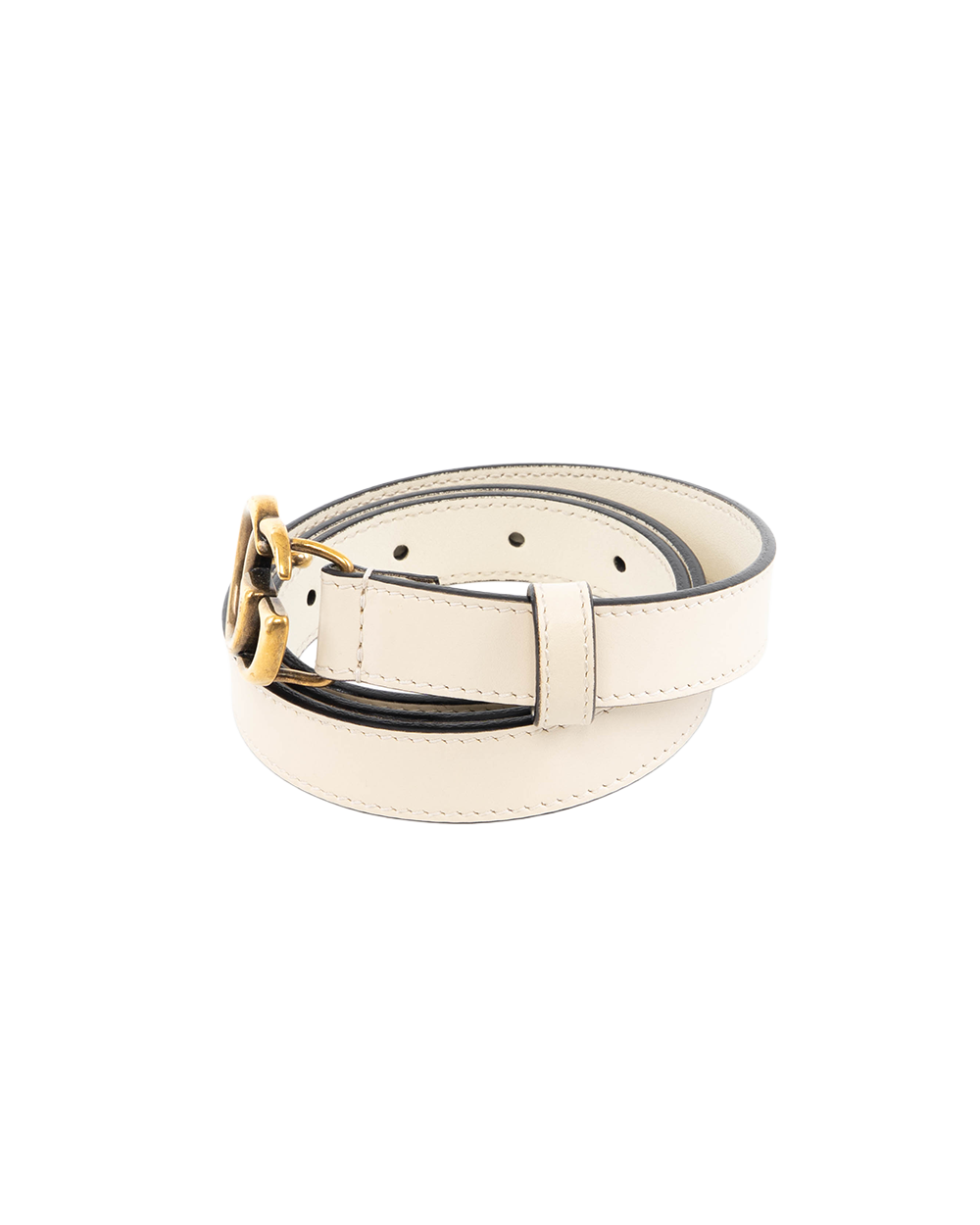 GUCCI BELT 2 CM 75 WHITE CALF GHW 409417 AP00T 5438