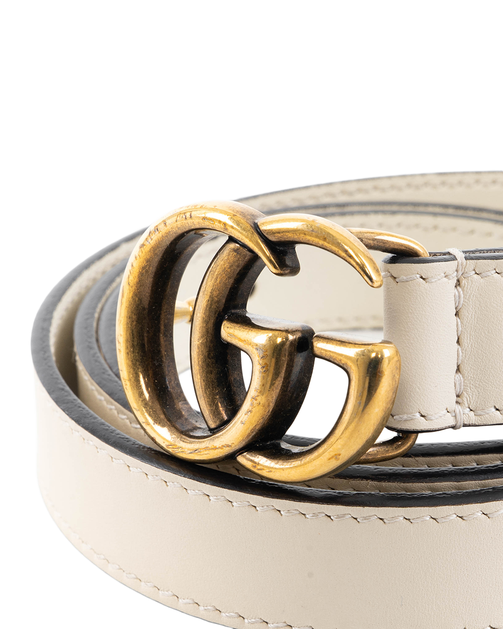 GUCCI BELT 2 CM 75 WHITE CALF GHW 409417 AP00T 5441
