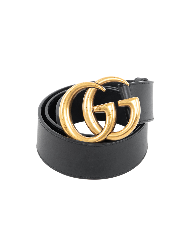 GUCCI BELT 4 CM 75 BLACK CALF GHW 400593 AP00T 5420