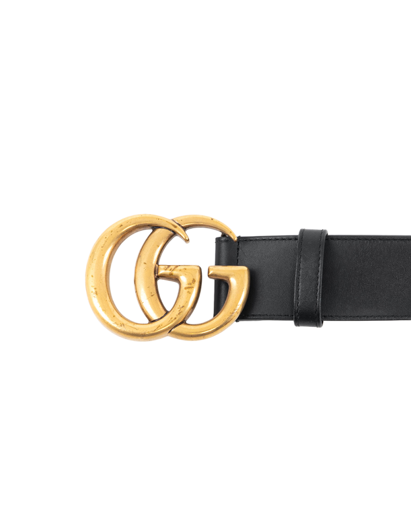 GUCCI BELT 4 CM 75 BLACK CALF GHW 400593 AP00T 5424