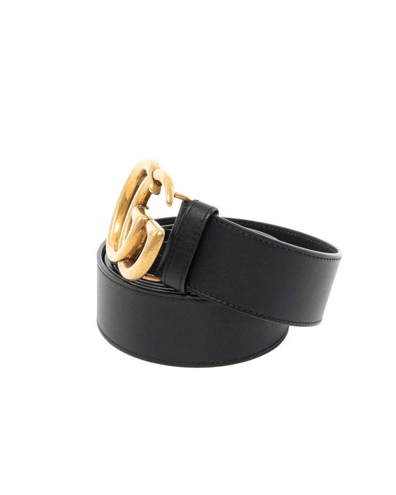 GUCCI BELT 4 CM 95 BLACK CALF GHW 601254 8200