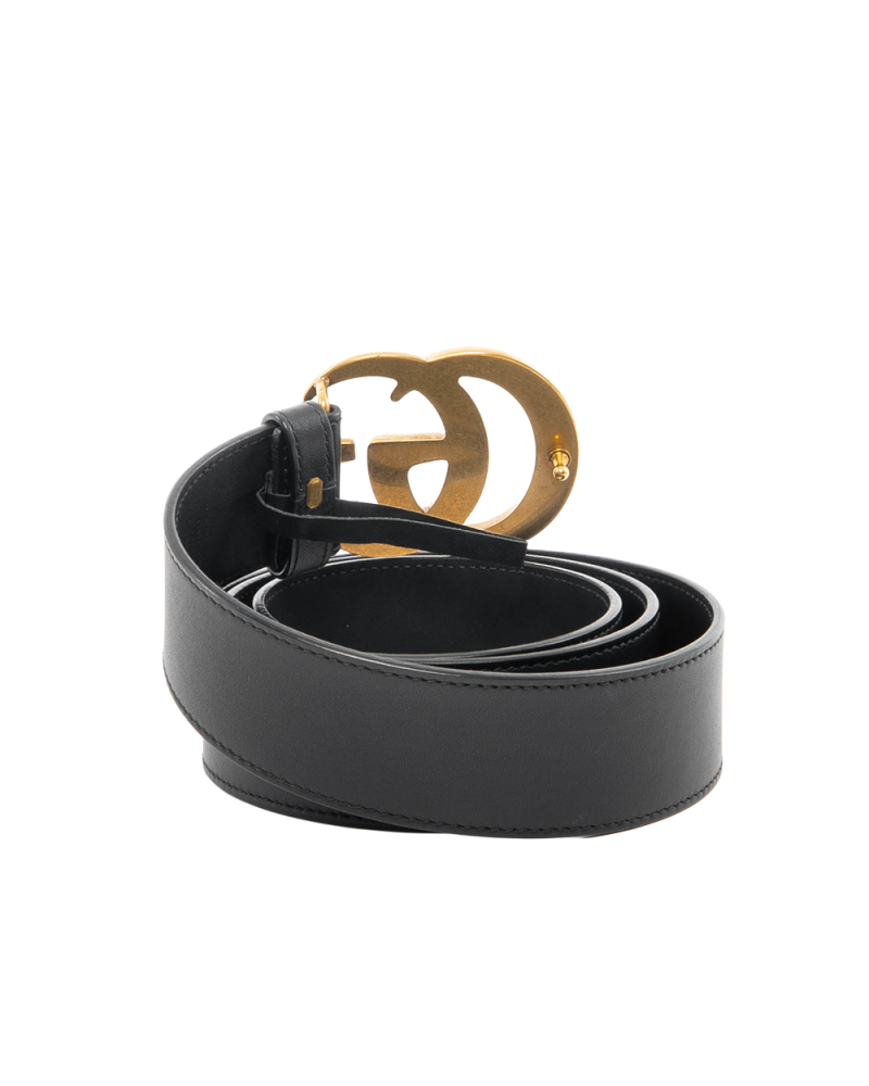 GUCCI BELT 4 CM 95 BLACK CALF GHW 601254 8202