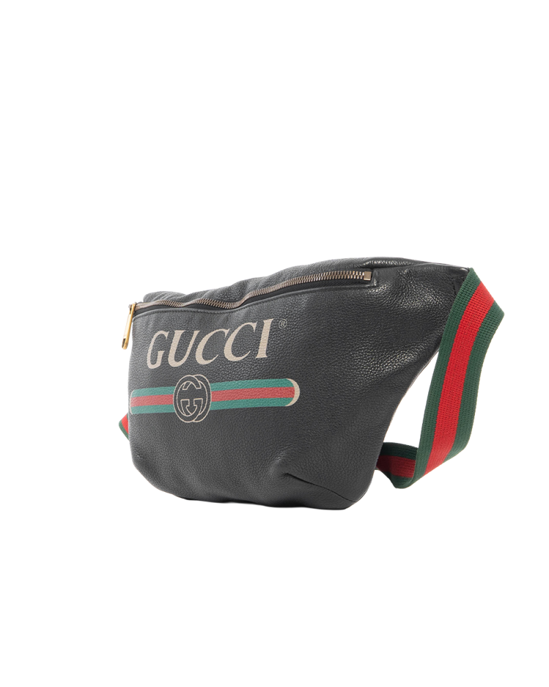 GUCCI BELT BAG BLACK CALF GHW 530412 525040 3150