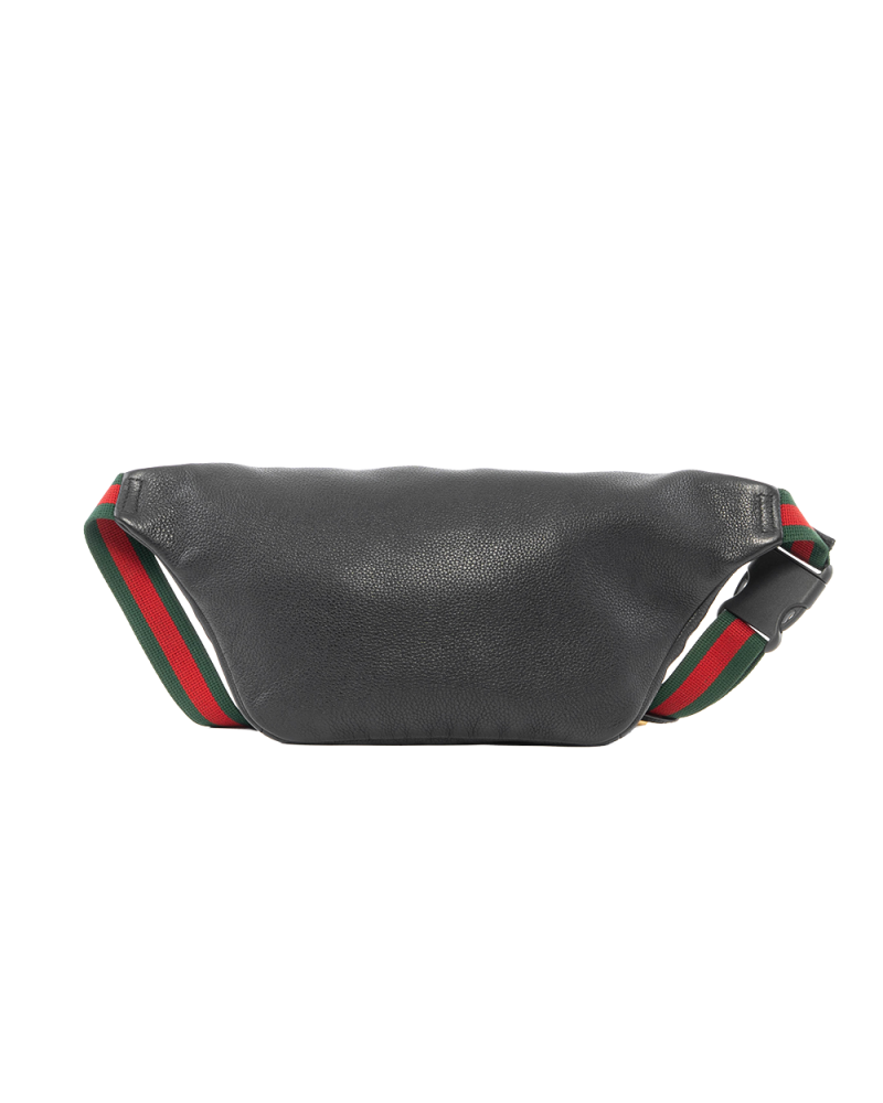 GUCCI BELT BAG BLACK CALF GHW 530412 525040 3152