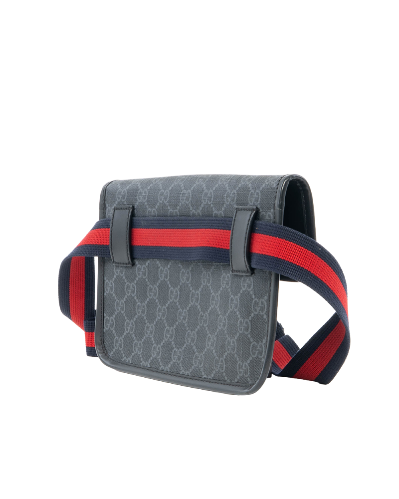 GUCCI BELT BAG BLACK GG SUPREME MONOGRAM CANVAS SHW 598113 525040 6257