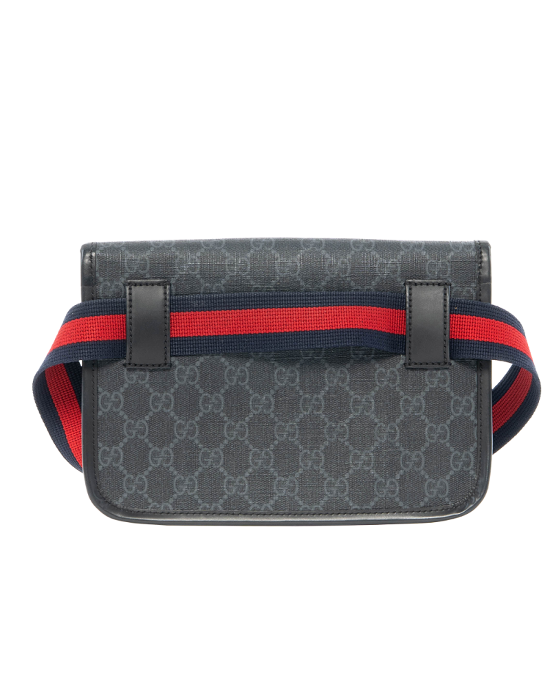 GUCCI BELT BAG BLACK GG SUPREME MONOGRAM CANVAS SHW 598113 525040 6258