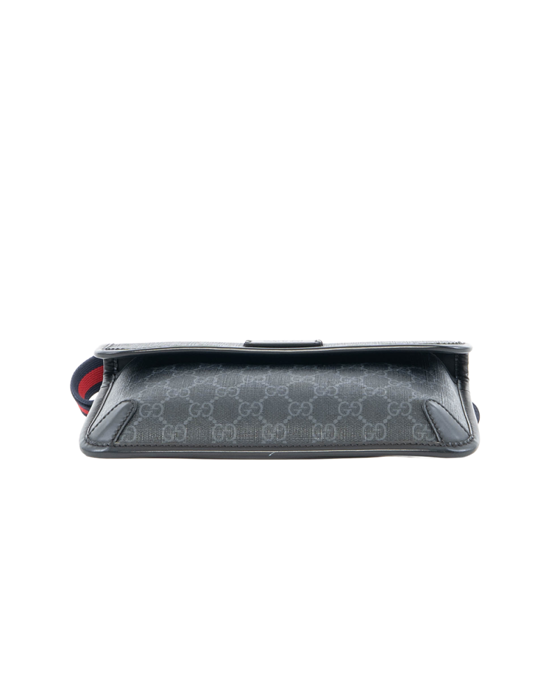 GUCCI BELT BAG BLACK GG SUPREME MONOGRAM CANVAS SHW 598113 525040 6259