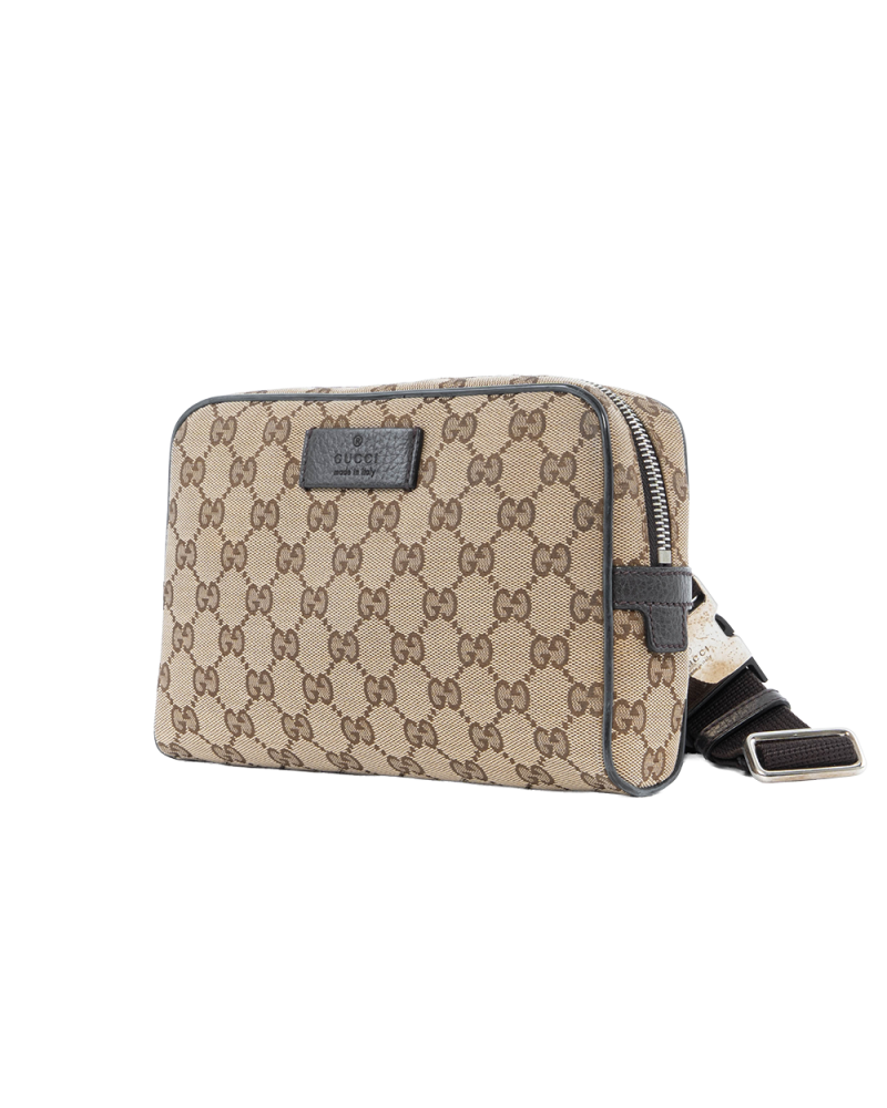 GUCCI BELT BAG BROWN GG MONOGRAM DENIM SHW 449174 527066 4080