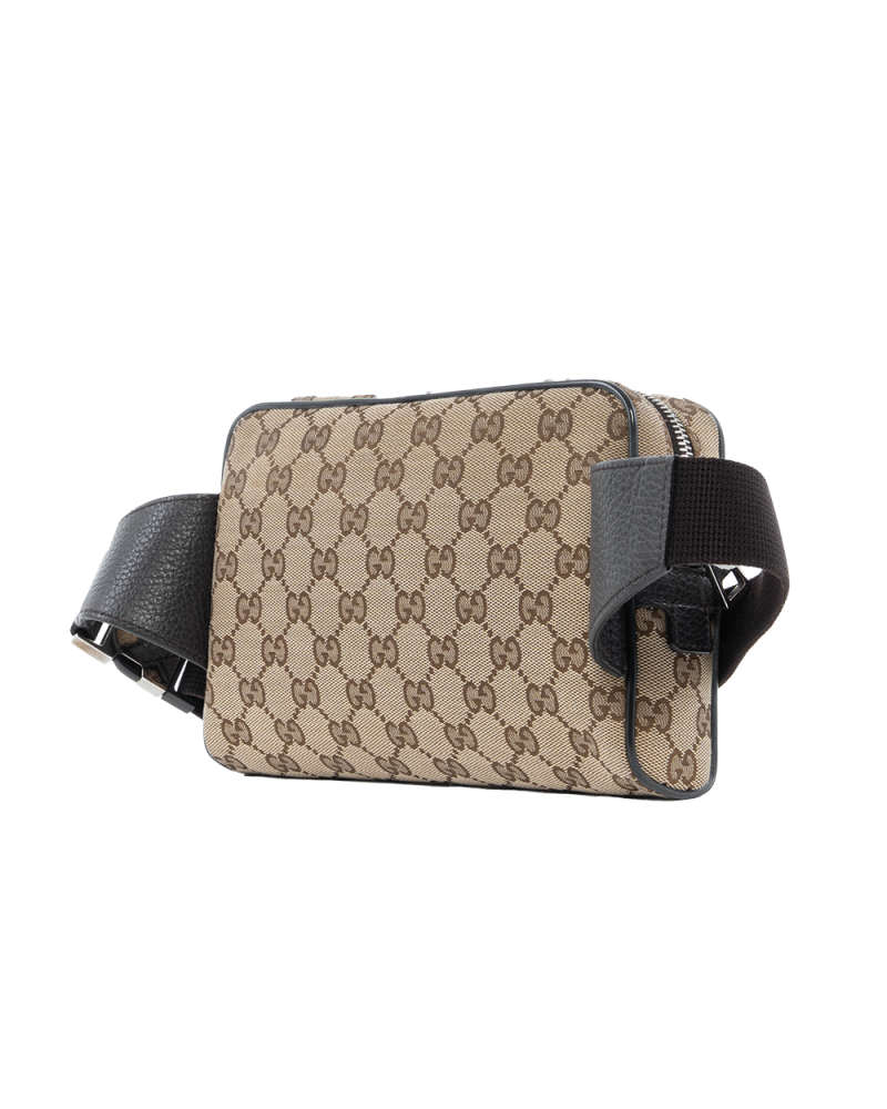 GUCCI BELT BAG BROWN GG MONOGRAM DENIM SHW 449174 527066 4081