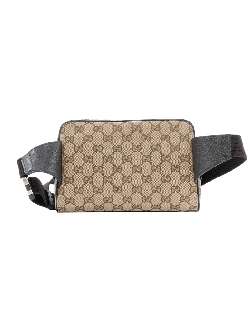 GUCCI BELT BAG BROWN GG MONOGRAM DENIM SHW 449174 527066 4082
