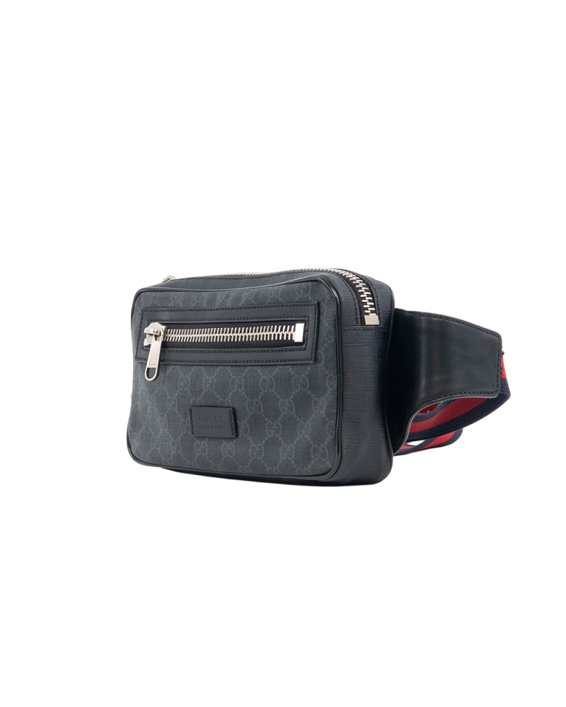 GUCCI BELT BAG CAMERA BLACK GG MONOGRAM CANVAS SHW 5297