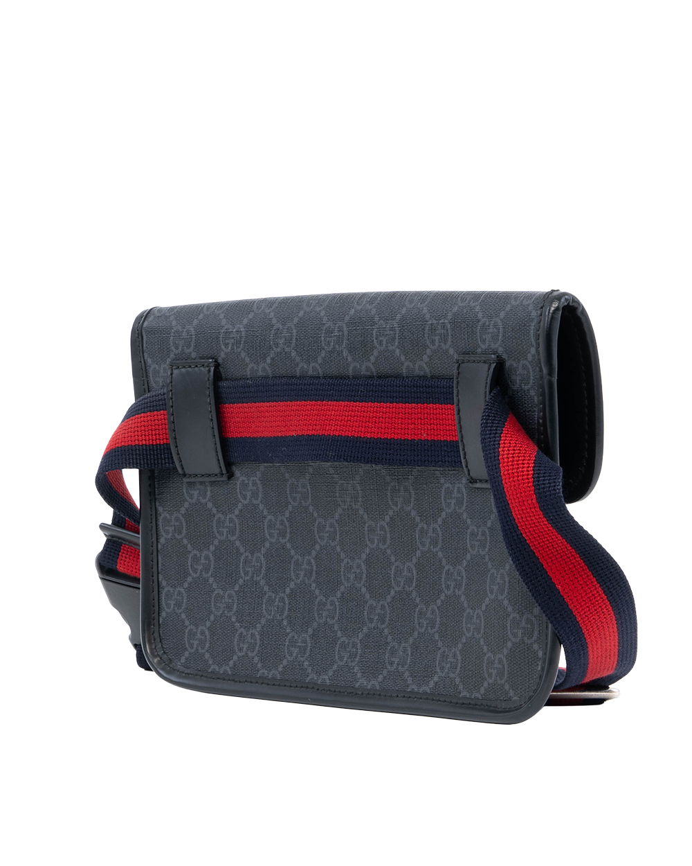 GUCCI BELT BAG SQUARE THIN BLACK GG SUPREME MONOGRAM CANVAS SHW 598113 525040 0061