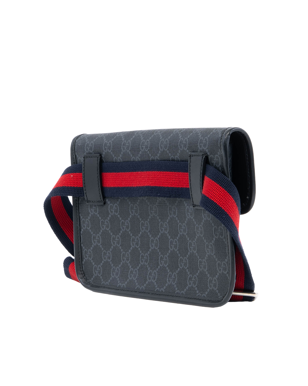 GUCCI BELT BAG SQUARE THIN BLACK GG SUPREME MONOGRAM CANVAS SHW 0040