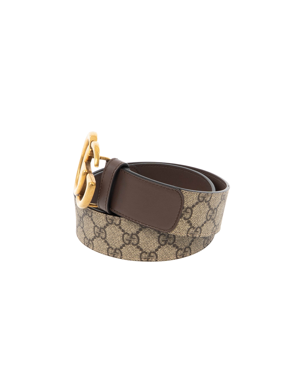 GUCCI BELT BEIGE BROWN 80 GG MONOGRAM CANVAS GHW 400593 92TLT 525040 8207