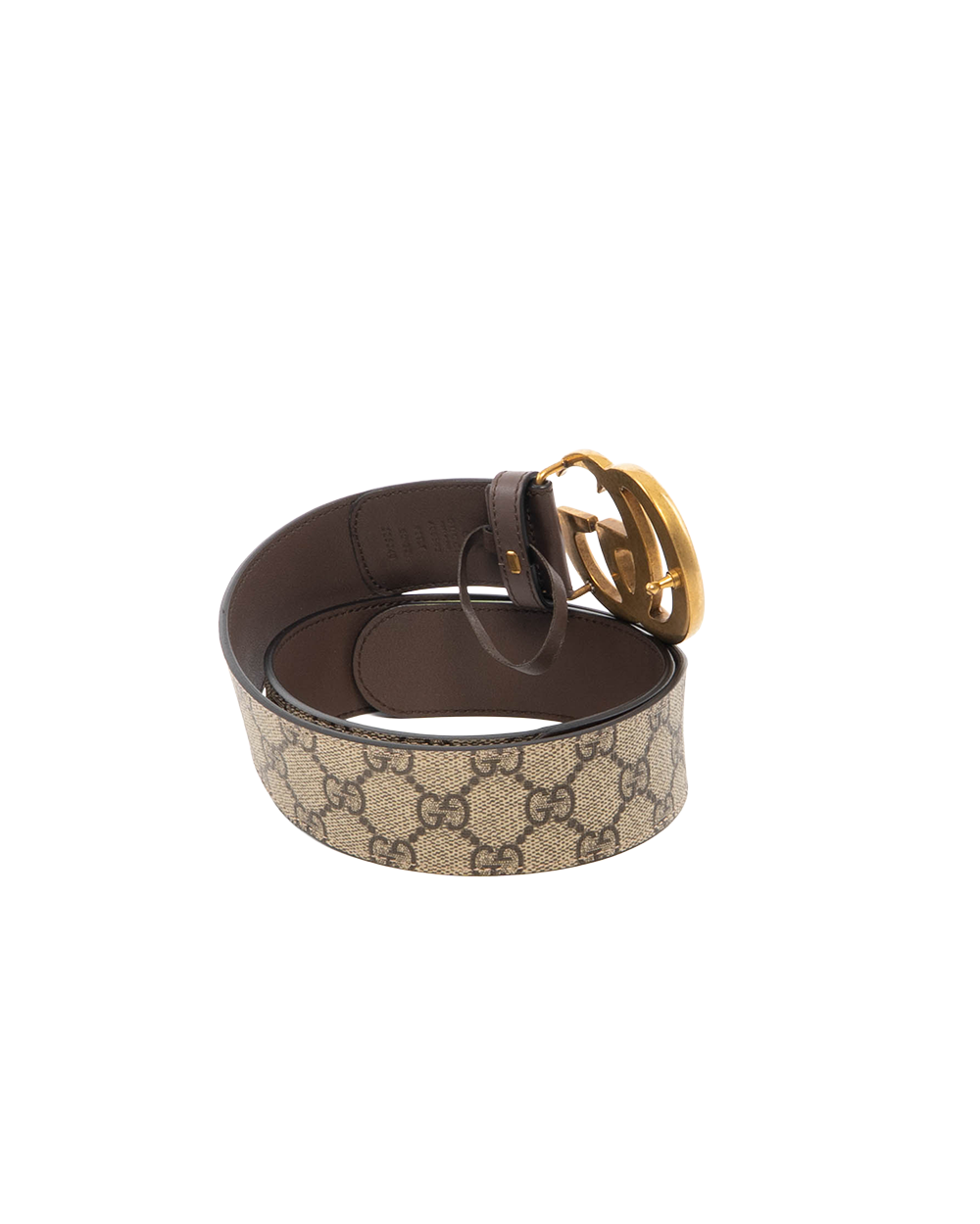 GUCCI BELT BEIGE BROWN 80 GG MONOGRAM CANVAS GHW 400593 92TLT 525040 8208