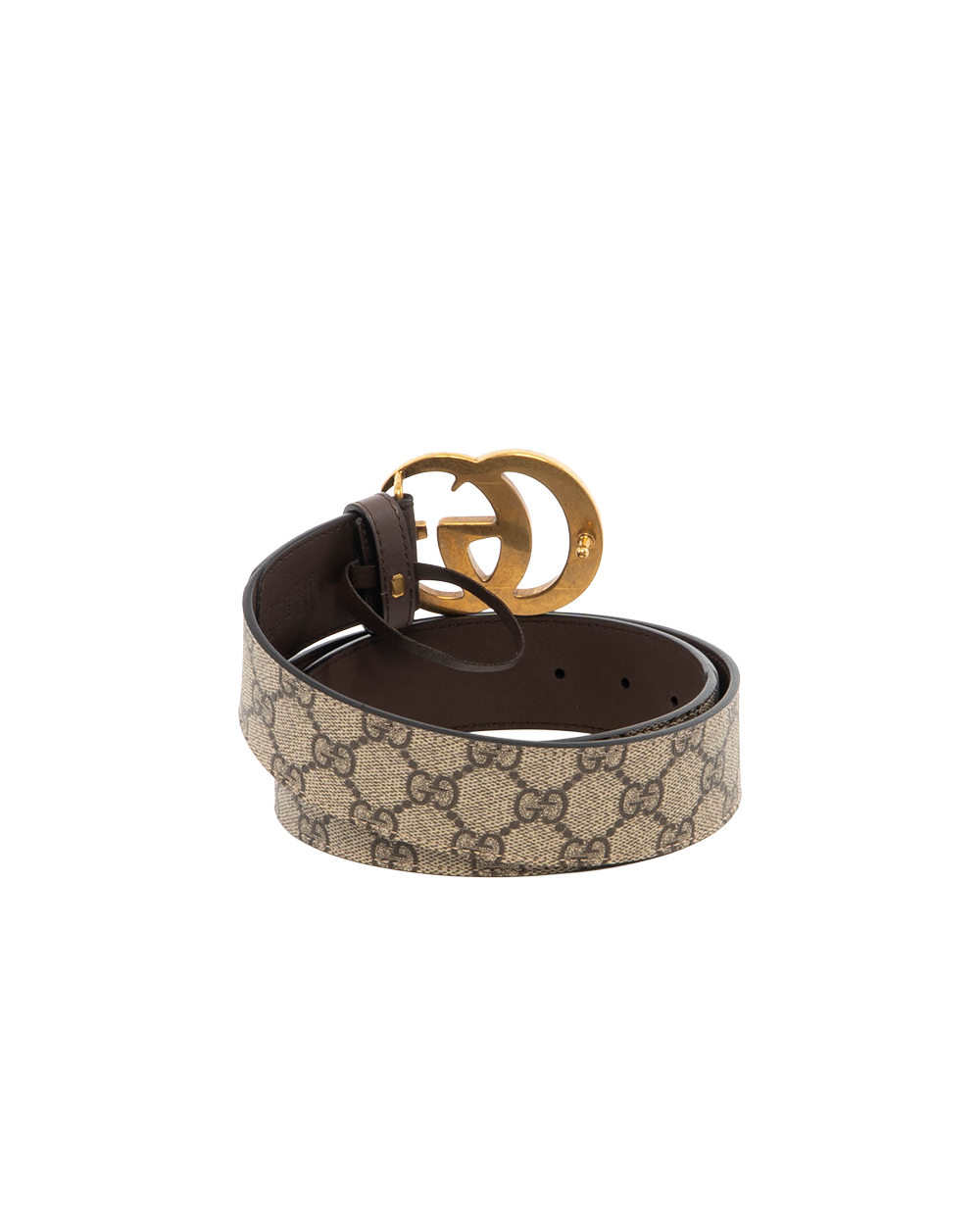 GUCCI BELT BEIGE BROWN 80 GG MONOGRAM CANVAS GHW 400593 92TLT 525040 8209