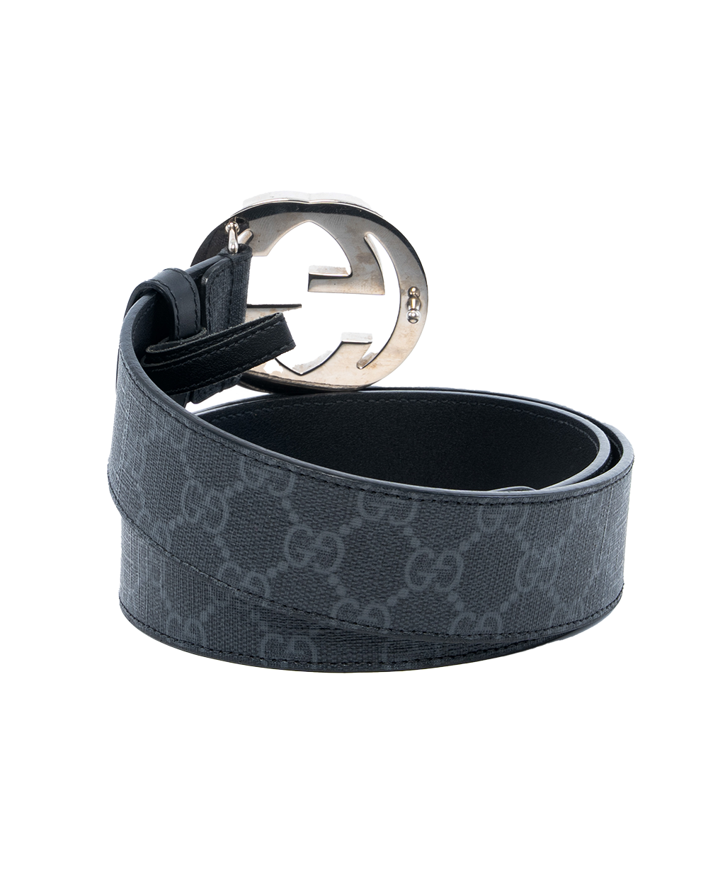 GUCCI BELT INTERLOCK 4 CM 90 BLACK CALF SHW 411924 KGDHX 90 36 214351 0023