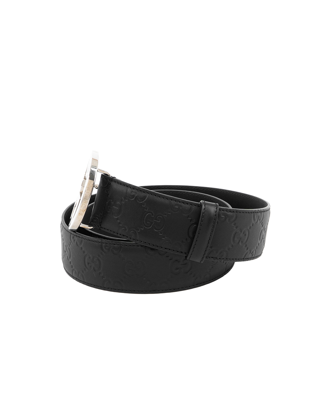 GUCCI BELT INTERLOCK 4 CM 90 BLACK GG MONOGRAM CALF SHW 214351 5513