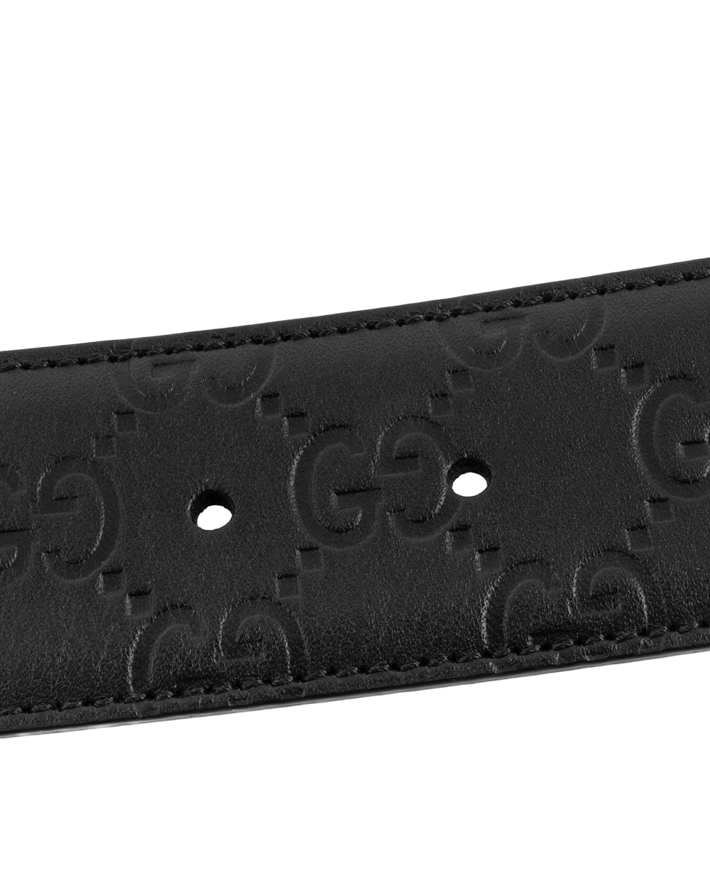 GUCCI BELT INTERLOCK 4 CM 90 BLACK GG MONOGRAM CALF SHW 214351 5522