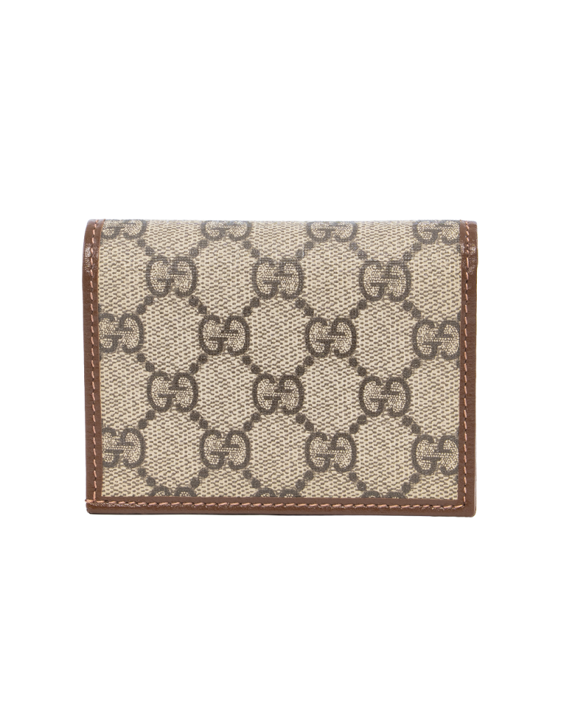 GUCCI BI FOLD HORSEBIT WALLET SHORT BROWN GG MONOGRAM CANVAS GHW 621887 2149 0288