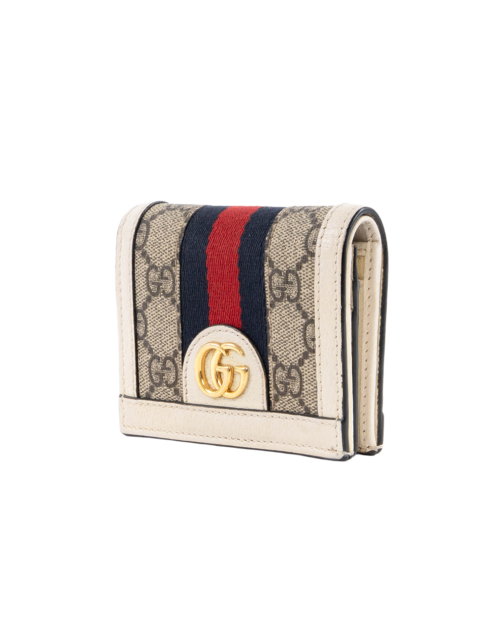 GUCCI BI FOLD WALLET OPHIDIA SHORT WHITE GG MONOGRAM CANVAS GHW 523155 0416 7229