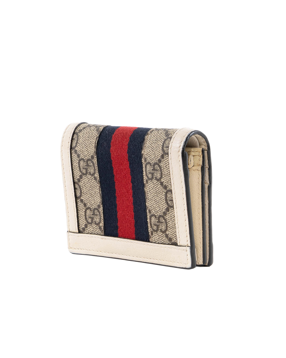 GUCCI BI FOLD WALLET OPHIDIA SHORT WHITE GG MONOGRAM CANVAS GHW 523155 0416 7230