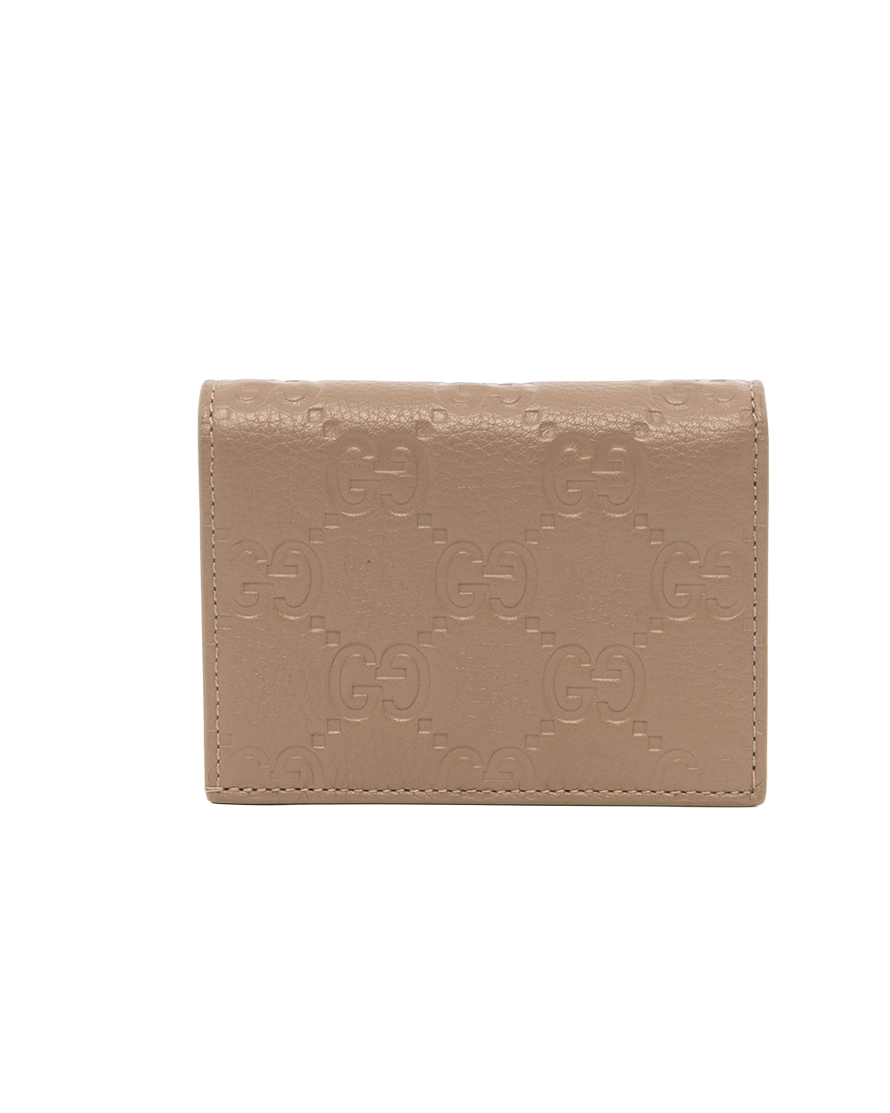 GUCCI BI FOLD WALLET SHORT BEIGE GG MONOGRAM CALF GHW 815901 496334 8087