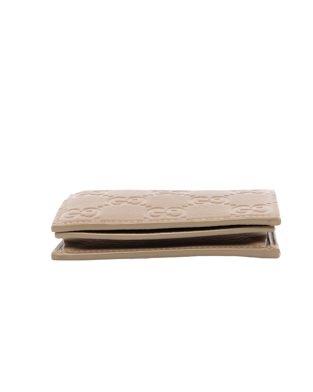 GUCCI BI FOLD WALLET SHORT BEIGE GG MONOGRAM CALF GHW 815901 496334 8088