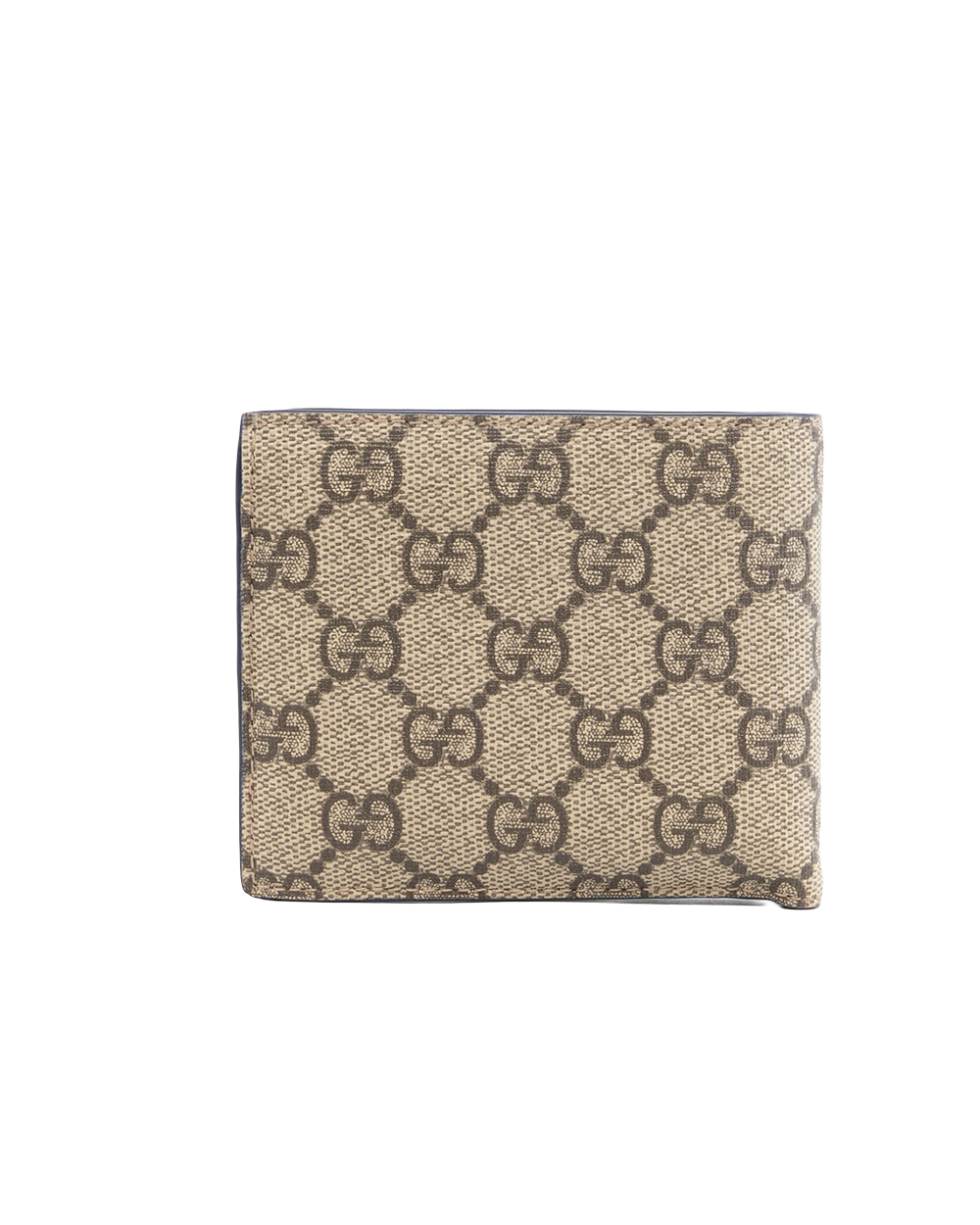 GUCCI BI FOLD WALLET SHORT BROWN BLUE GG MONOGRAM CANVAS 768243 0416 0533