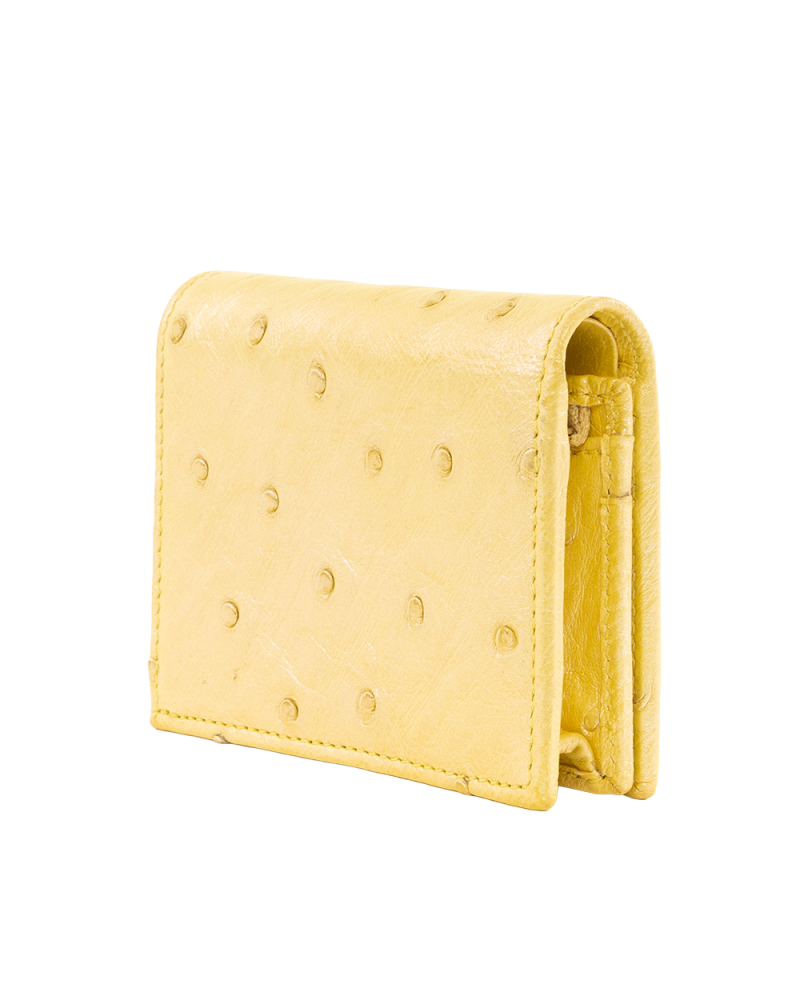 GUCCI BI FOLD WALLET SHORT YELLOW OSTRICH GHW 456126 0416 9568