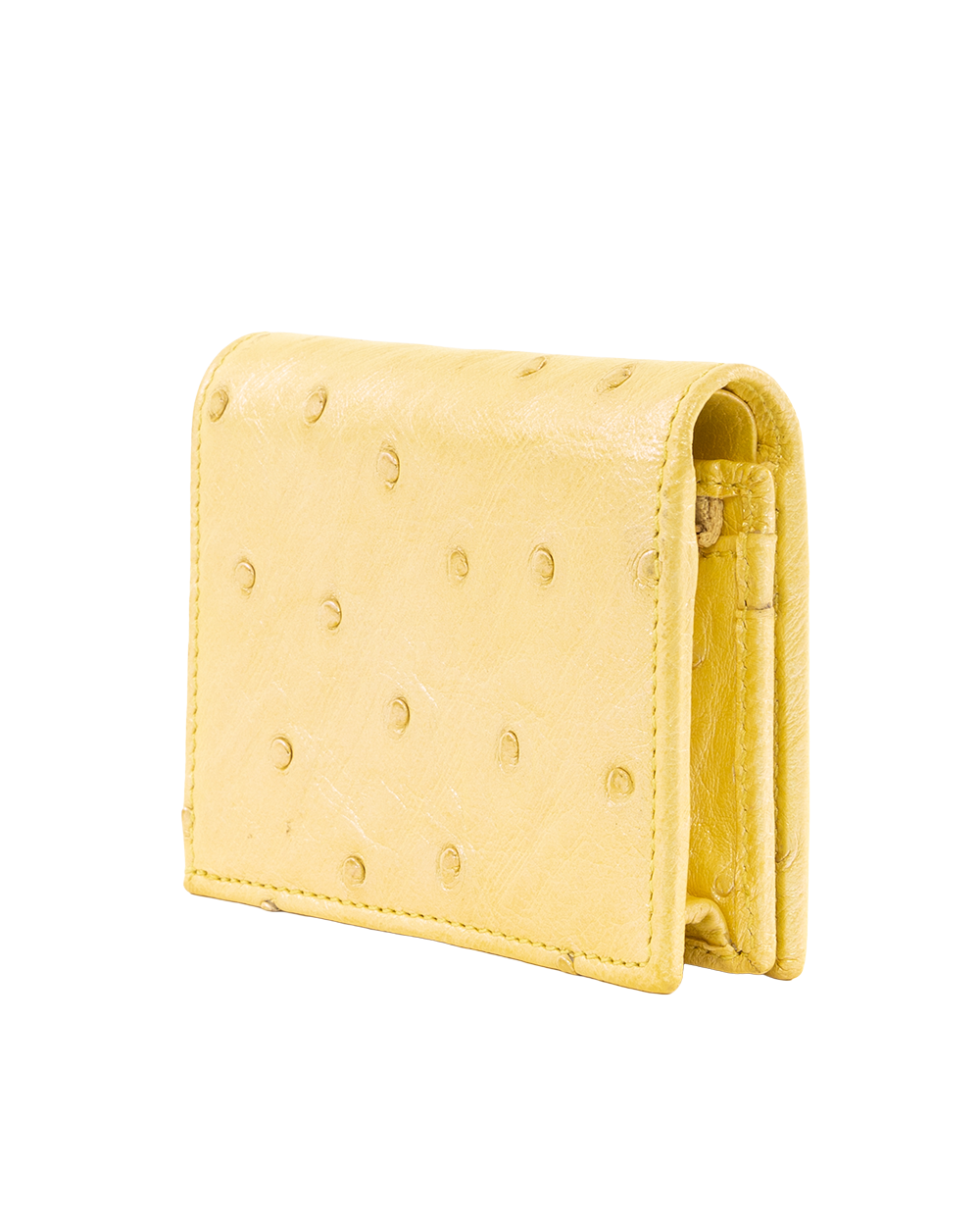 GUCCI BI FOLD WALLET SHORT YELLOW OSTRICH GHW 456126 0416 9568