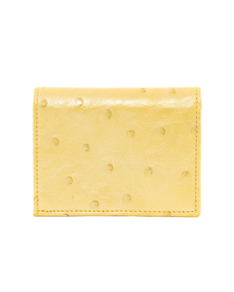 GUCCI BI FOLD WALLET SHORT YELLOW OSTRICH GHW 456126 0416 9569